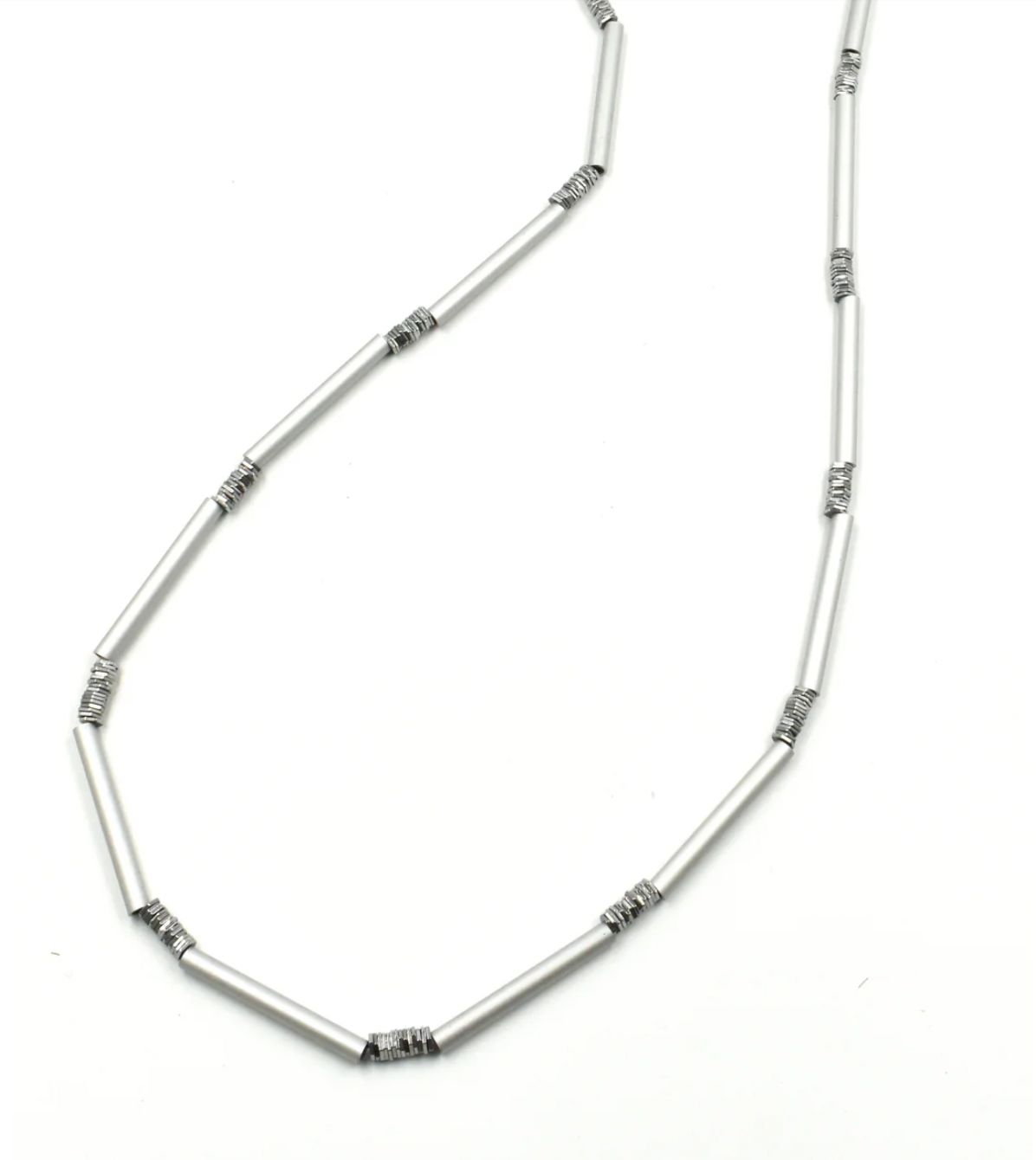 CHIRSTINA BRAMPTI | INDUSTRIAL SPRING LONG SILVER NECKLACE