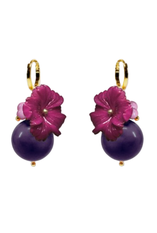 Julie Sion | Oxford Ball Earrings, Purple