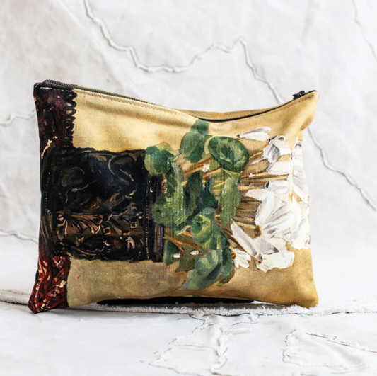 Swarm Amsterdam | Canvas Painting Zip Clutch - Cyclamen