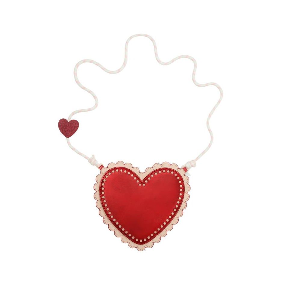 Mimi & Lula | Scalloped Heart Bag RED
