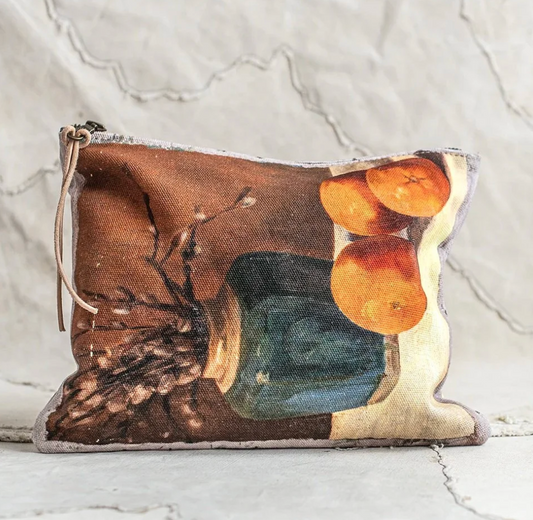 Swarm Amsterdam | Canvas Painting Zip Clutch - Oranges