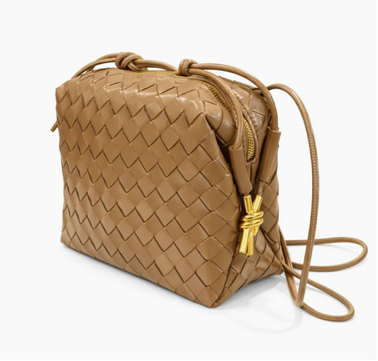 L'ORA D'ORO | PIP Shine Weave Crossbody - Latte