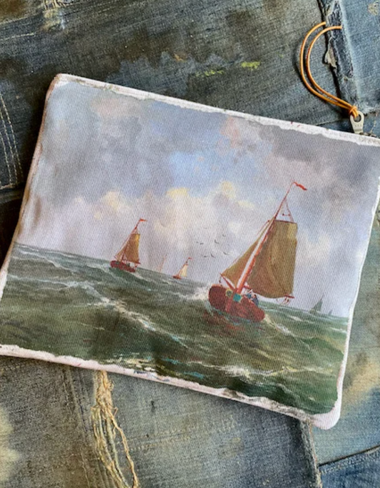 Swarm Amsterdam | Canvas Painting Zip Clutch - Sail Away
