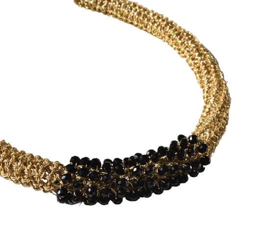 Hara Karamichali | Tube Knitting - Gold/Black Agate