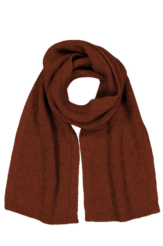 McDonald Textiles | Possum Merino Fine Rib Scarf - Spice