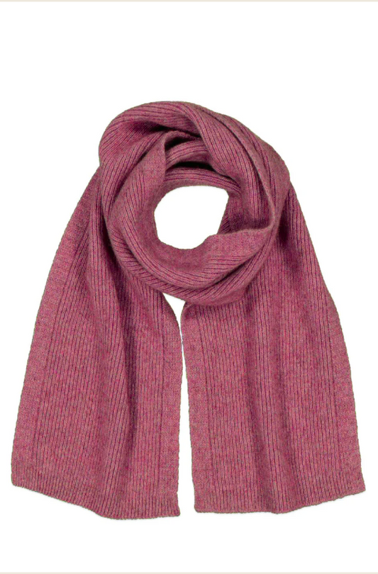 McDonald Textiles | Possum Merino Fine Rib Scarf - Heather
