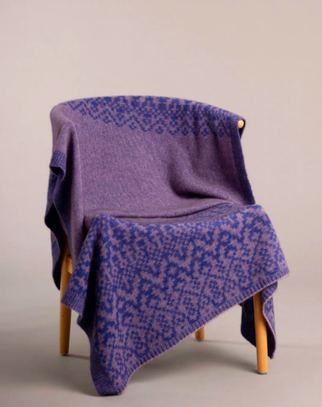 McDonald Textiles| Fair Isle Blanket, Lilac & Cobalt