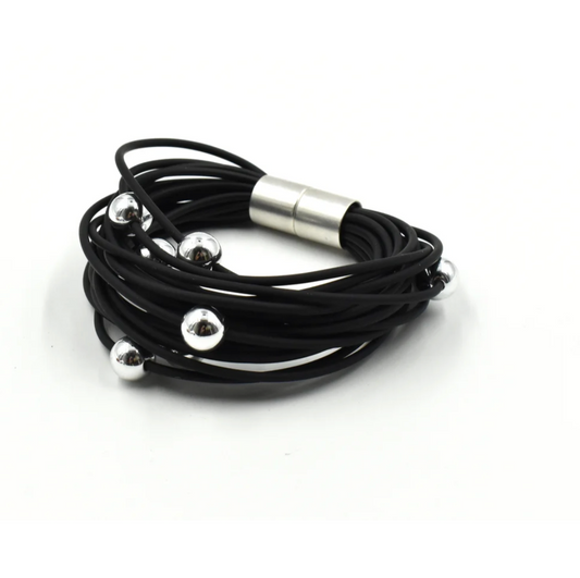 Christina Brimpti | VISIONS IN NOIR RUBBER BRACELET - Black