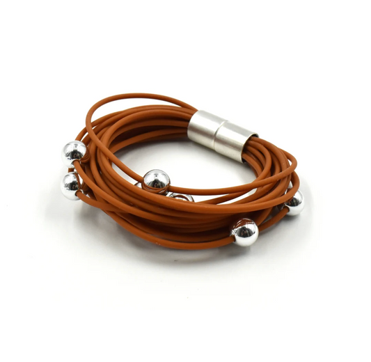 Christina Brimpti | VISIONS IN NOIR RUBBER BRACELET - Brown