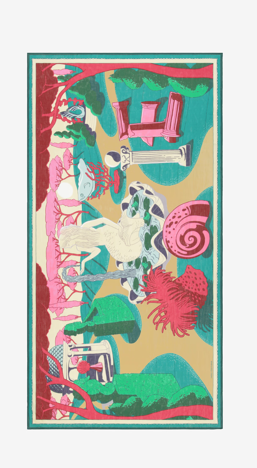 Inoui Edition | SCARF JARDIN 100 - FUCHSIA   (PRE ORDER - ETA 30/9/26)