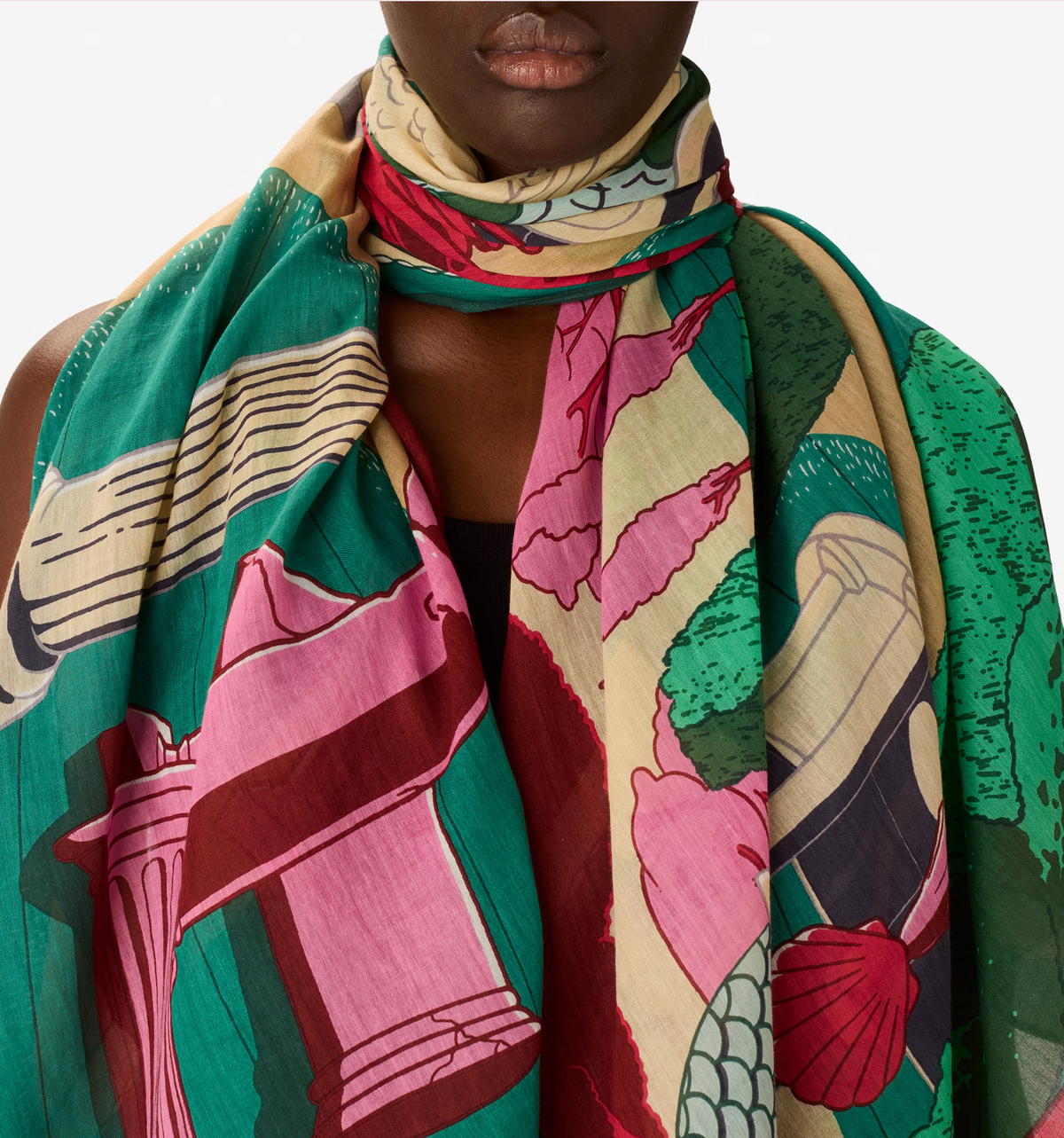 Inoui Edition | SCARF JARDIN 100 - FUCHSIA   (PRE ORDER - ETA 30/9/26)