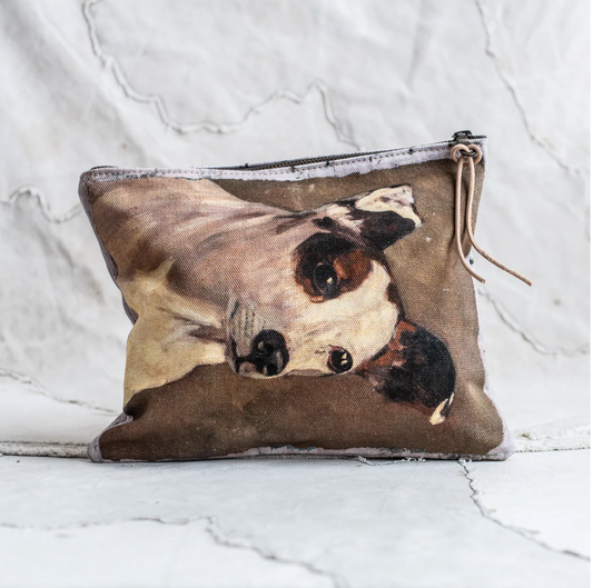 Swarm Amsterdam | Canvas Painting Zip Clutch - Terrier