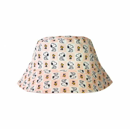 Peanuts | Reversible Bucket Hat (S - 53cm) - Pink Checkerboard