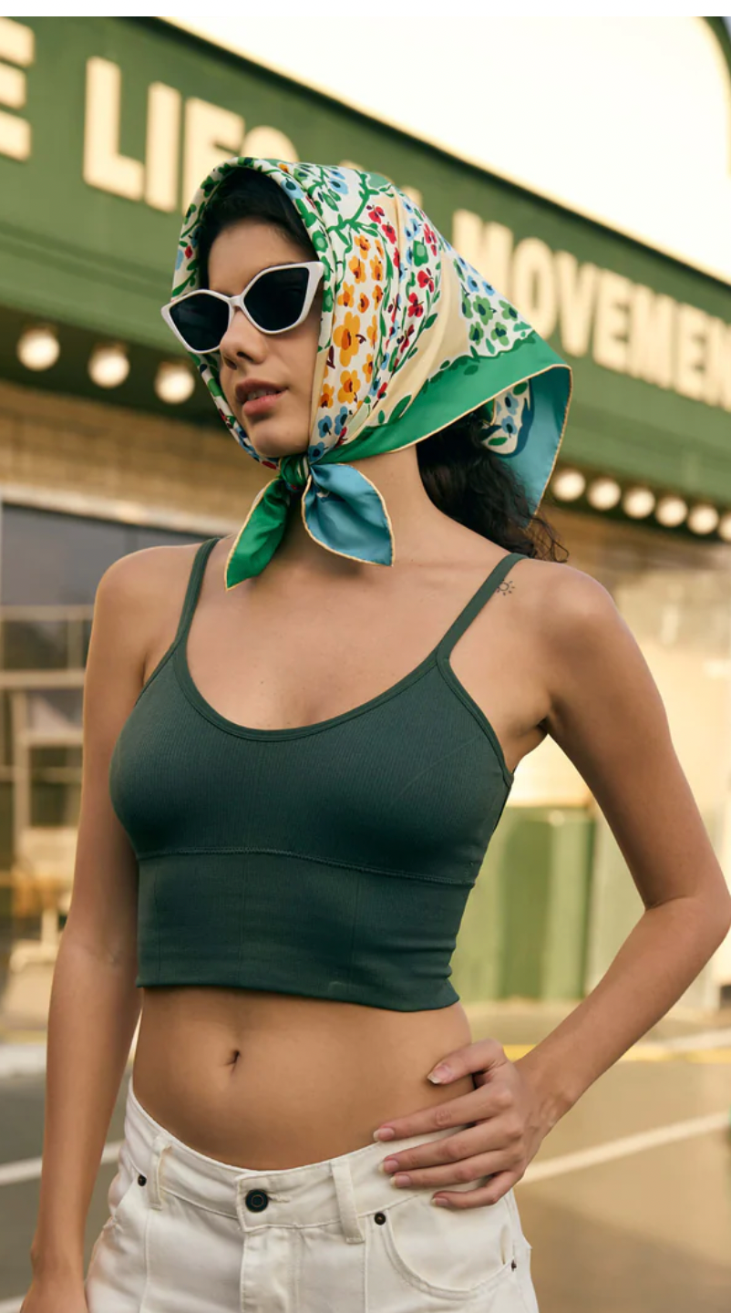 Jessie Zhao New York |  Double Sided Silk Scarf of Garden