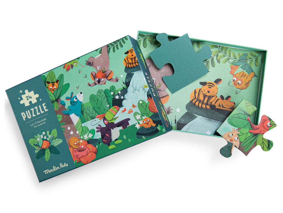 Moulin Roty | Dans la Jungle glow in the dark waterfall puzzle