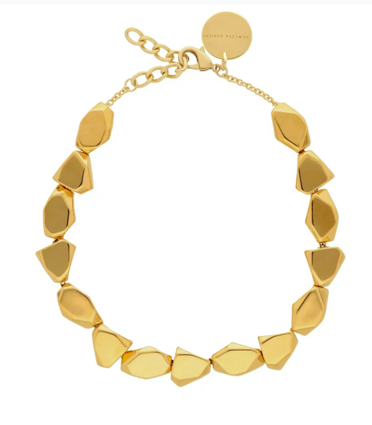 Vanessa Baroni |Stone Shaped Gold Necklace
