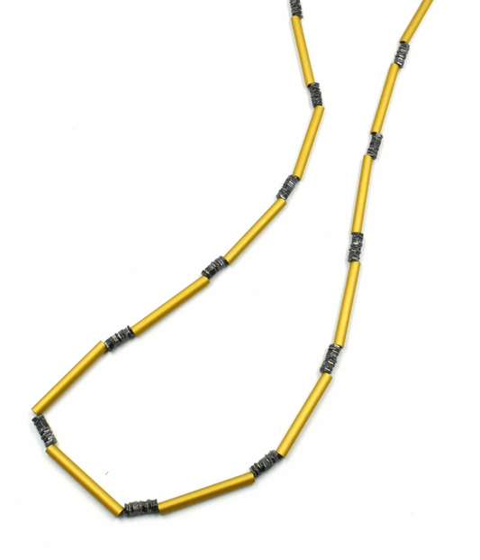 CHIRSTINA BRAMPTI | INDUSTRIAL SPRING LONG GOLD NECKLACE