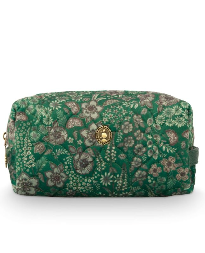 Pip Studios | Coco Medium Quilted Cosmetics Bag - Green