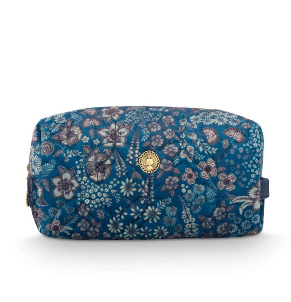 Pip Studios | Coco Medium Quilted Cosmetics Bag - Blue