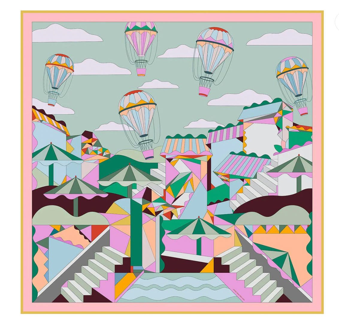 Jessie Zhao New York | Double Sided Silk Scarf of Journey