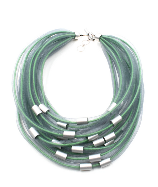CHIRSTINA BRAMPTI | NVISIBLE MESH ROPE ALUMINIUM GREEN