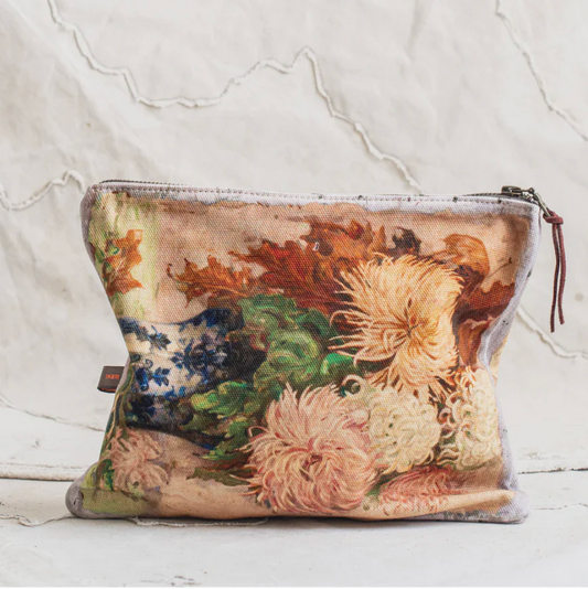 Swarm Amsterdam | Canvas Painting Zip Clutch - Chrysanthemum