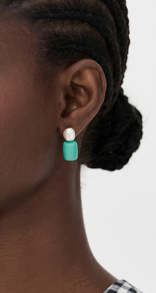Lele Sadoughi | Turquoise Sea Pebble Stud Earring