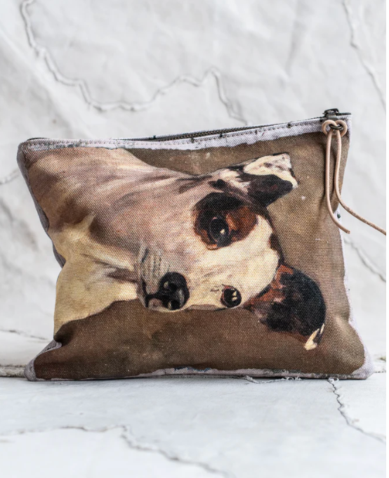 Swarm Amsterdam | Canvas Painting Zip Clutch - Terrier