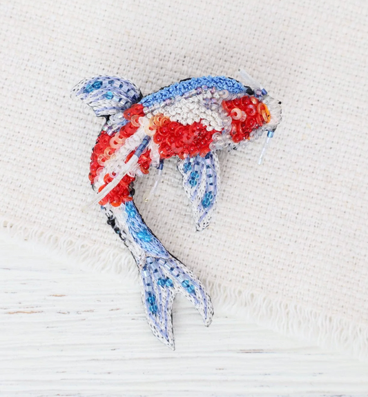 TROVELORE | Kohaku Koi Fish Brooch