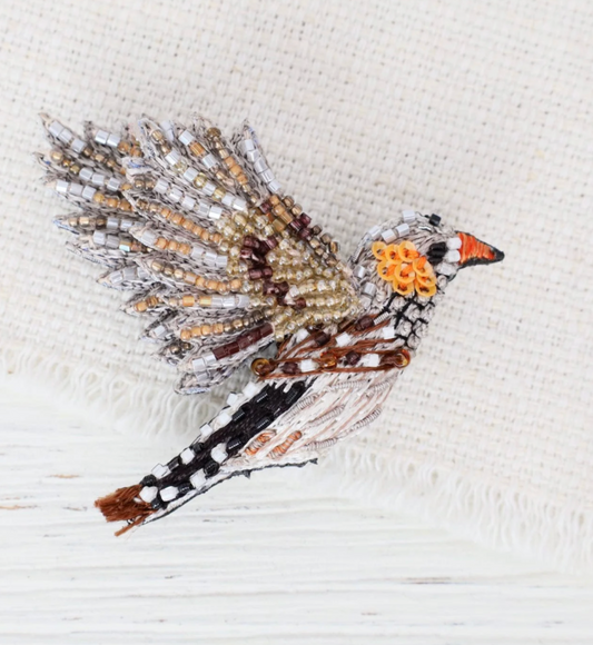 TROVELORE | Zebra Finch Brooch