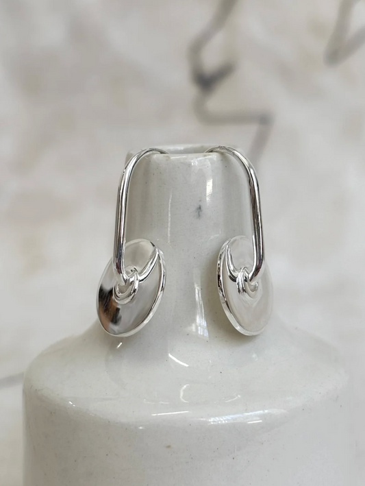 Verdant Heart | Baie Earrings Silver Disc