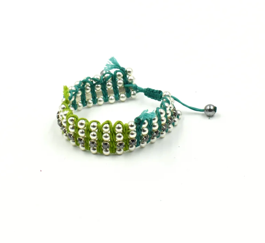 Christina Brimpti | BEYOND SIMPLICITY METALLIC ELEMENTS BRACELET - Green & Turquoise