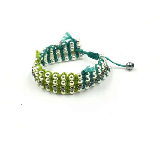 Christina Brimpti | BEYOND SIMPLICITY METALLIC ELEMENTS BRACELET - Green & Turquoise