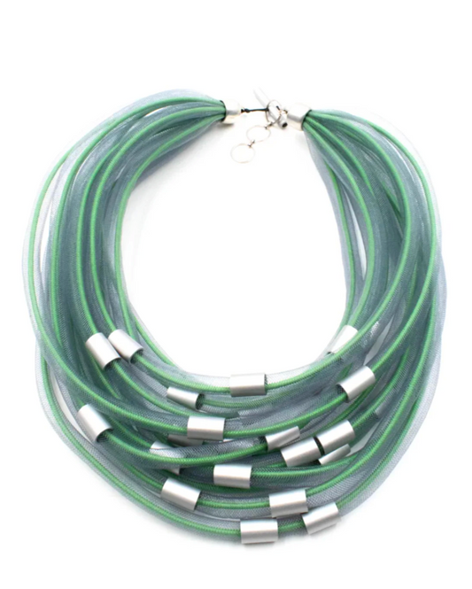 CHIRSTINA BRAMPTI | NVISIBLE MESH ROPE ALUMINIUM GREEN