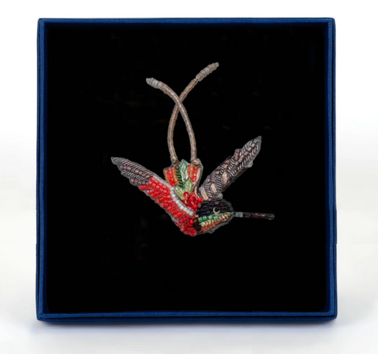 TROVELORE | Crimson Topaz Hummingbird Brooch
