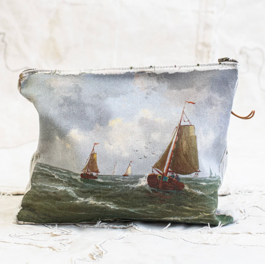 Swarm Amsterdam | Canvas Painting Zip Clutch - Sail Away