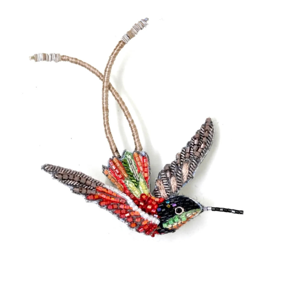 TROVELORE | Crimson Topaz Hummingbird Brooch