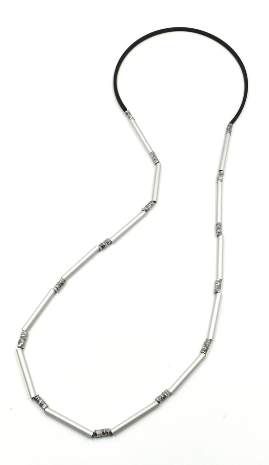 CHIRSTINA BRAMPTI | INDUSTRIAL SPRING LONG SILVER NECKLACE