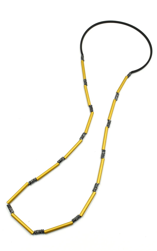 CHIRSTINA BRAMPTI | INDUSTRIAL SPRING LONG GOLD NECKLACE