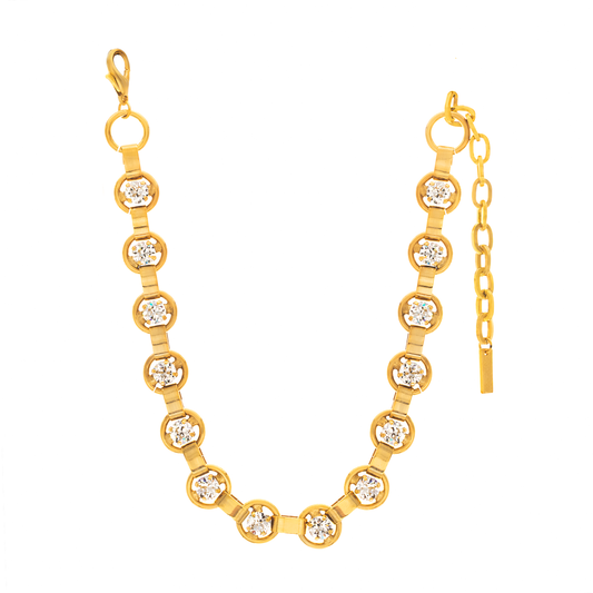 TOVA | Link Necklace in Antique Gold / Clear