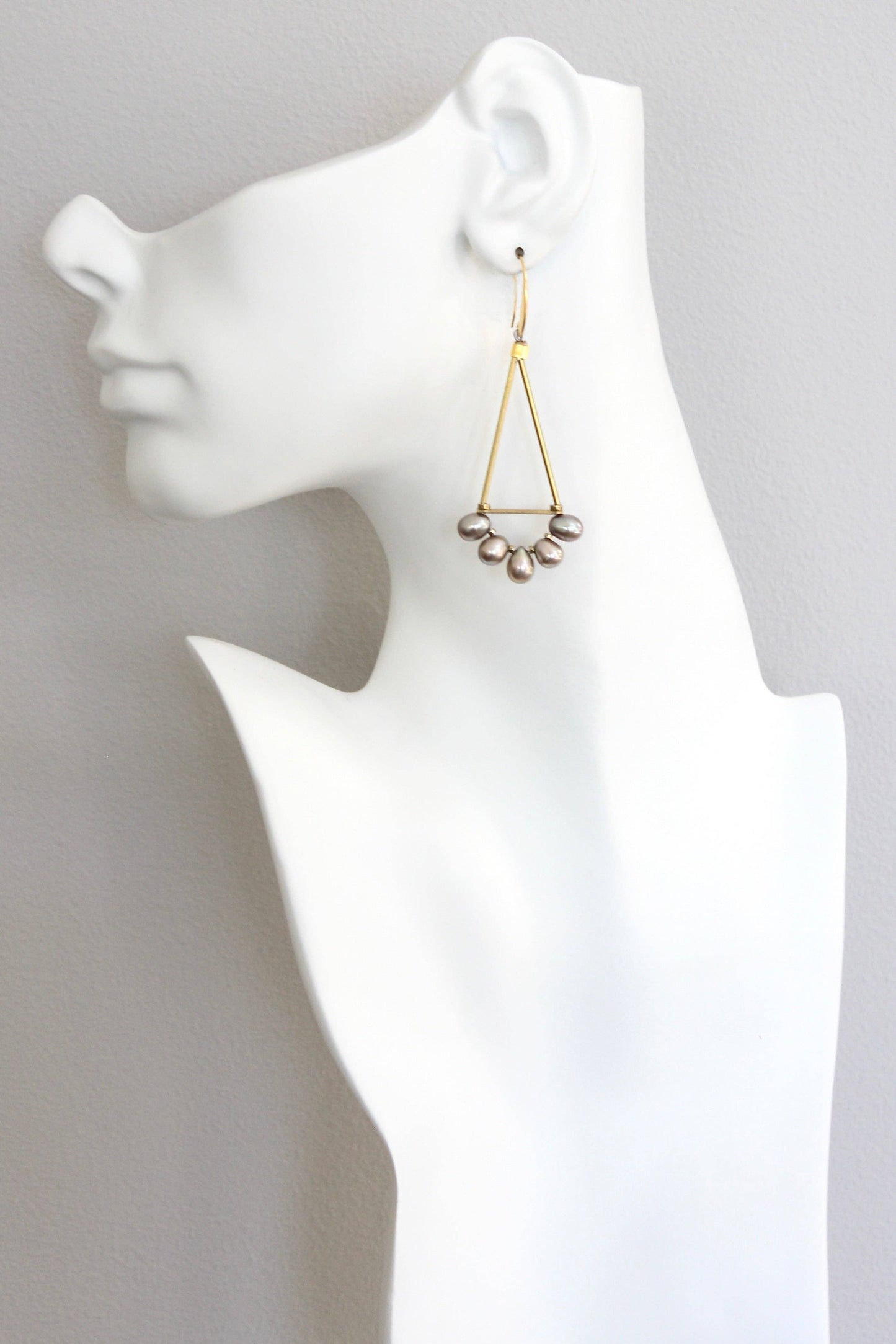 David Aubrey | Freshwater pearl geometric earrings
