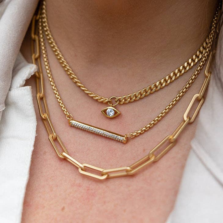 Loni Paul Jewelry - Gold Pave Bar Necklace