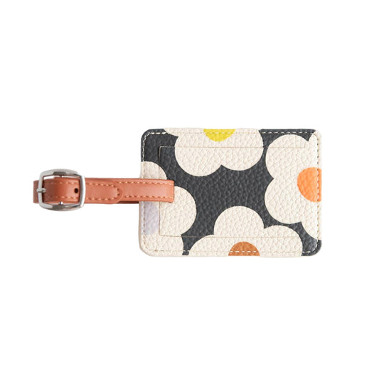 Caroline Gardner - Multi Flower Charcoal Luggage Tag