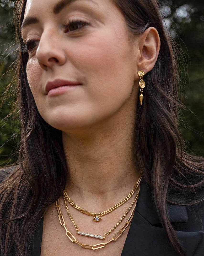 Loni Paul Jewelry - Gold Pave Bar Necklace