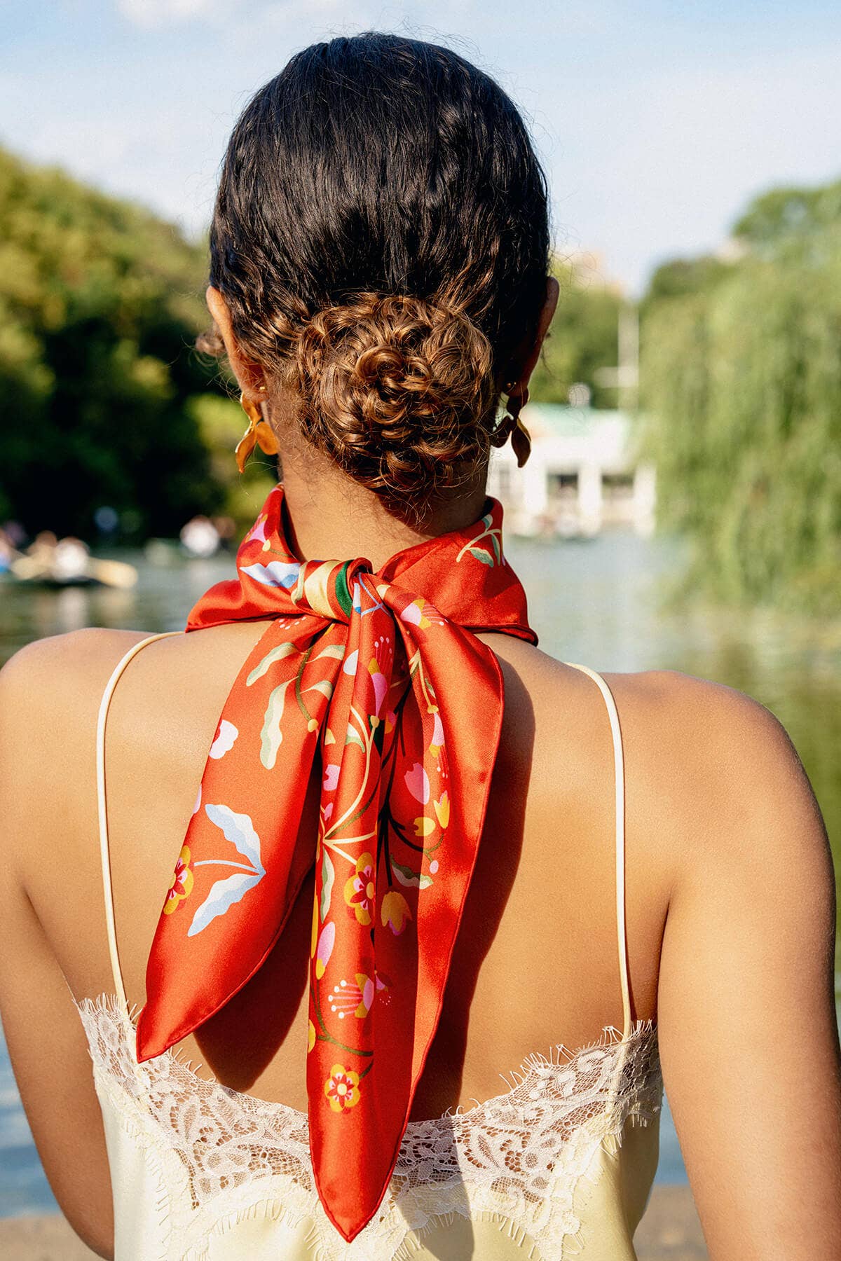 Jessie Zhao New York - Festival Flora Double Sided Silk Scarf