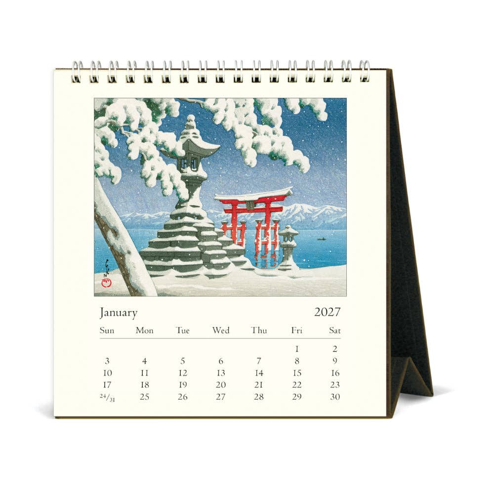 Cavallini | 2027 Desk Calendar - Japanese Woodblocks