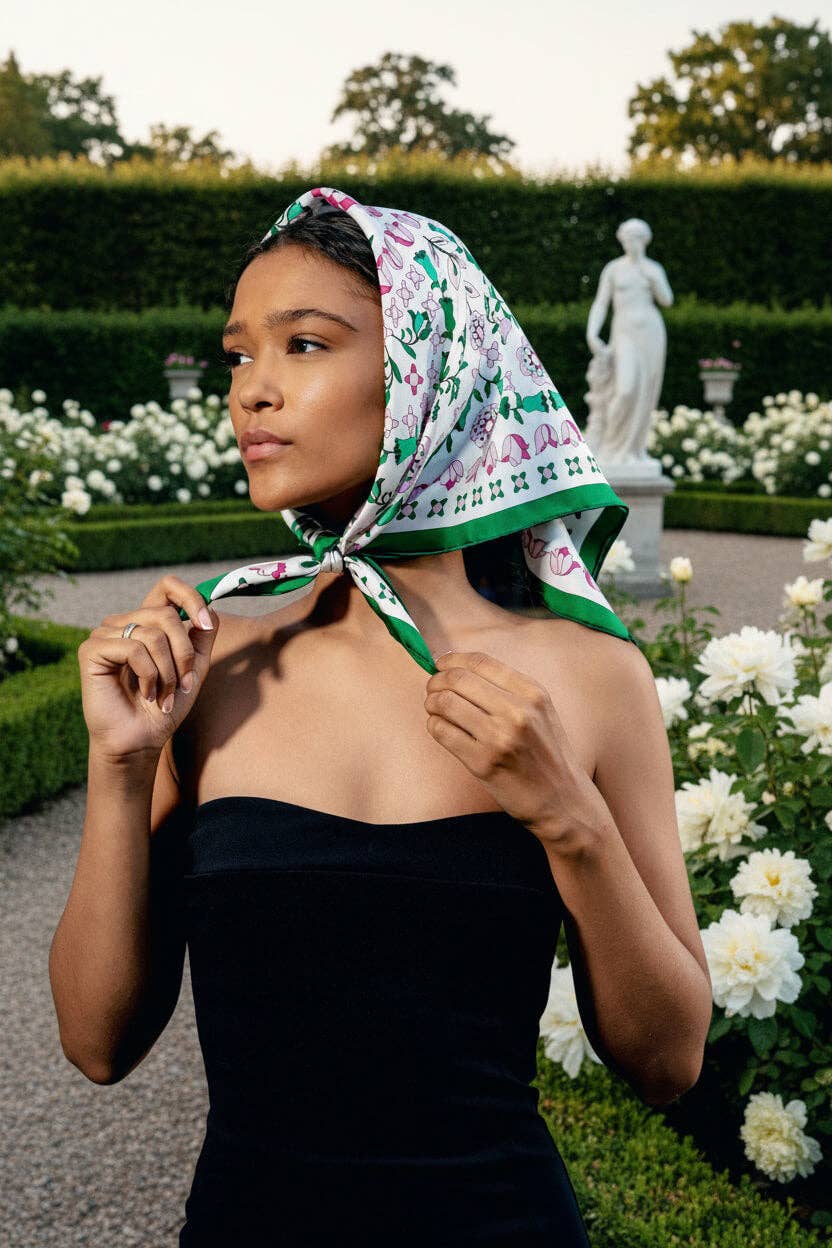 Jessie Zhao New York - Ivy Parterre Double Sided Silk Scarf