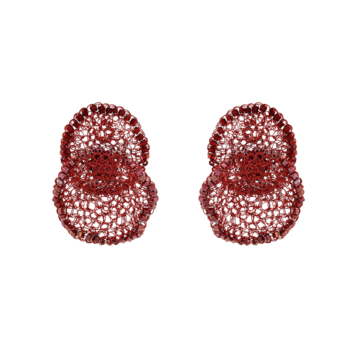 Tricia Milaneze | Burgundy Mix Crochet Earrings