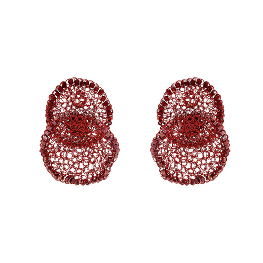 Tricia Milaneze | Burgundy Mix Crochet Earrings