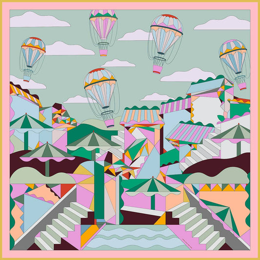Jessie Zhao New York | Double Sided Silk Scarf of Journey